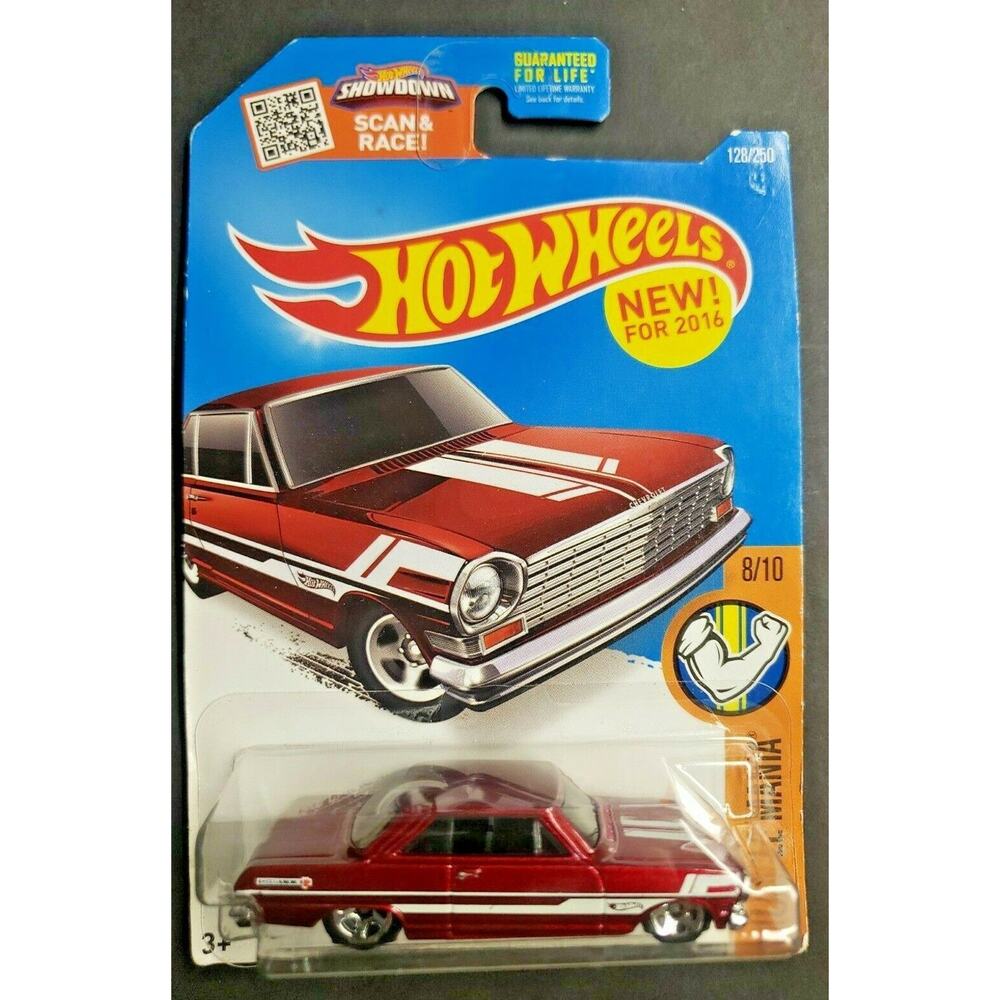 2016‎ Hot Wheels 1963 Chevy II Red Muscle Mania 128/250 Diecast Car